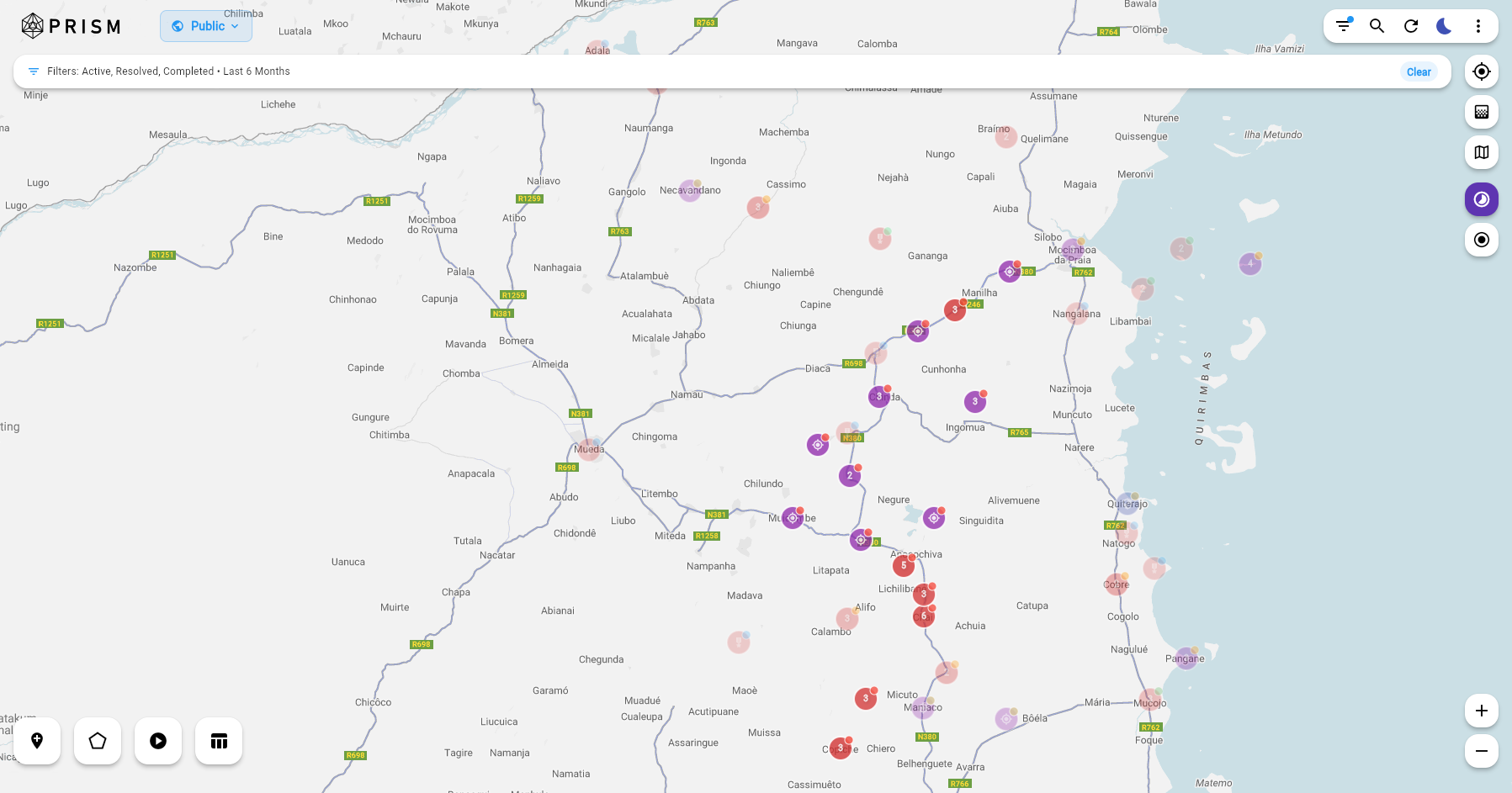 PRISM Crisis Mapping Interface